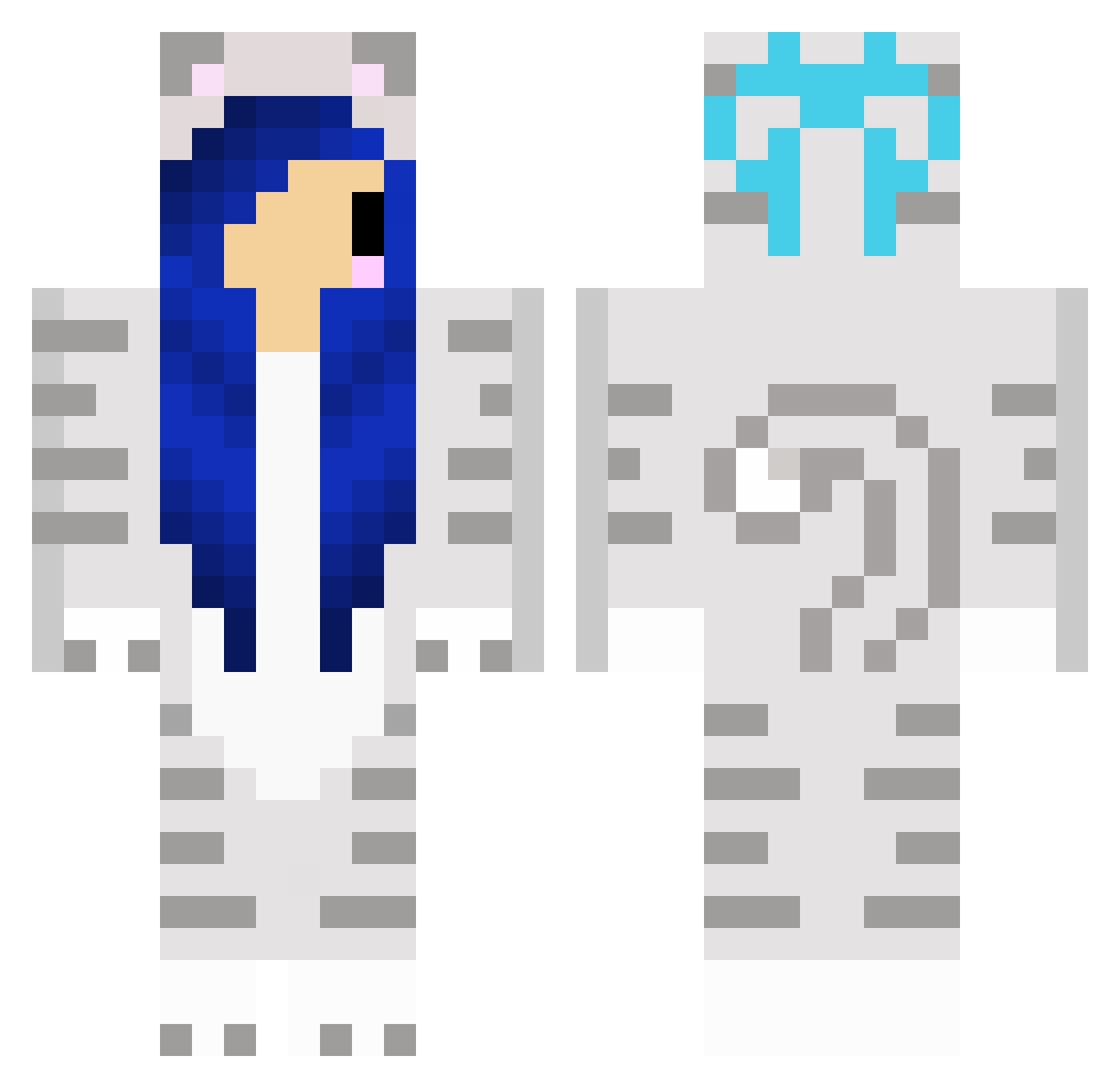 Fionna Minecraft skin, front and back view