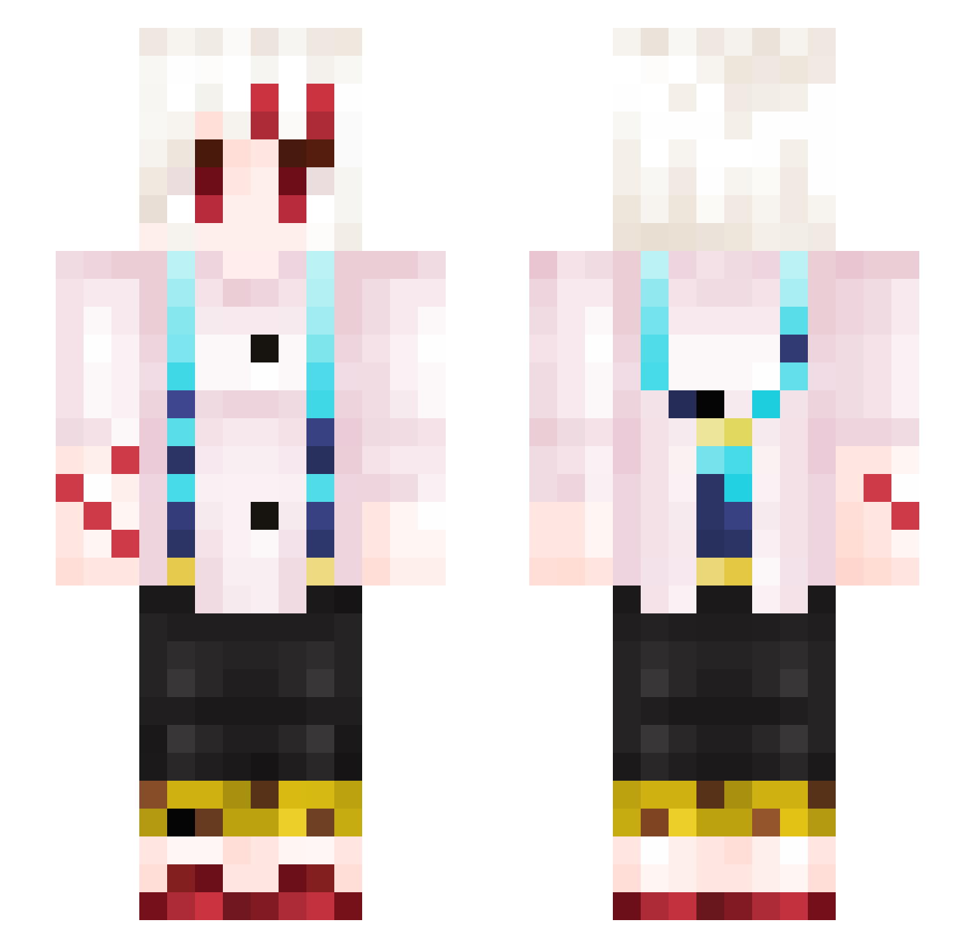 SlimHype_ Minecraft skin, front and back view