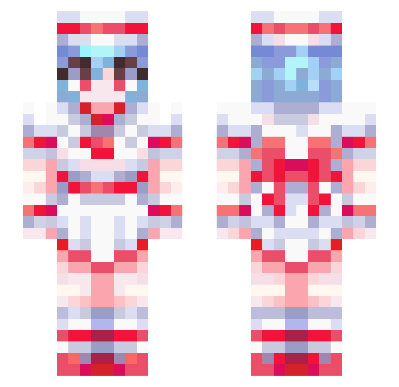 AngelaAcid Minecraft skin, front and back view