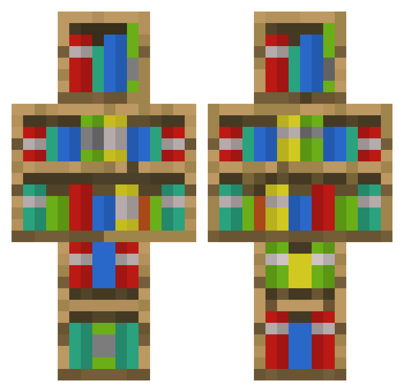 AmberEnergy Minecraft skin, front and back view