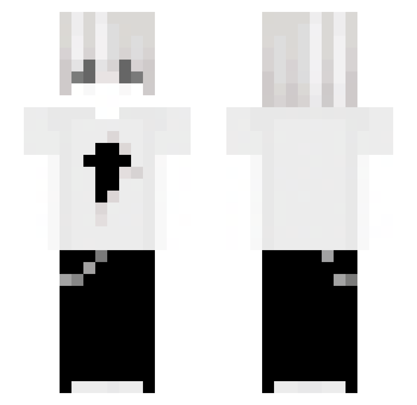 SqualSolos Minecraft skin, front and back view