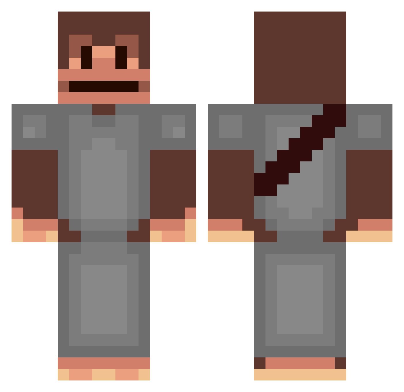 Wrath_Z Minecraft skin, front and back view