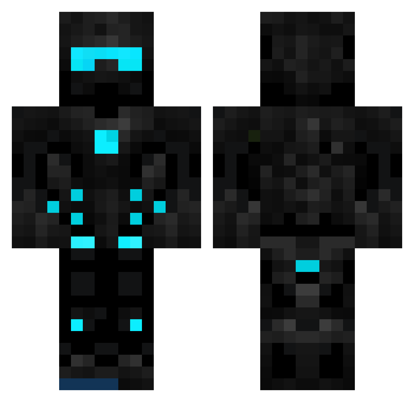 Slug100 Minecraft skin, front and back view