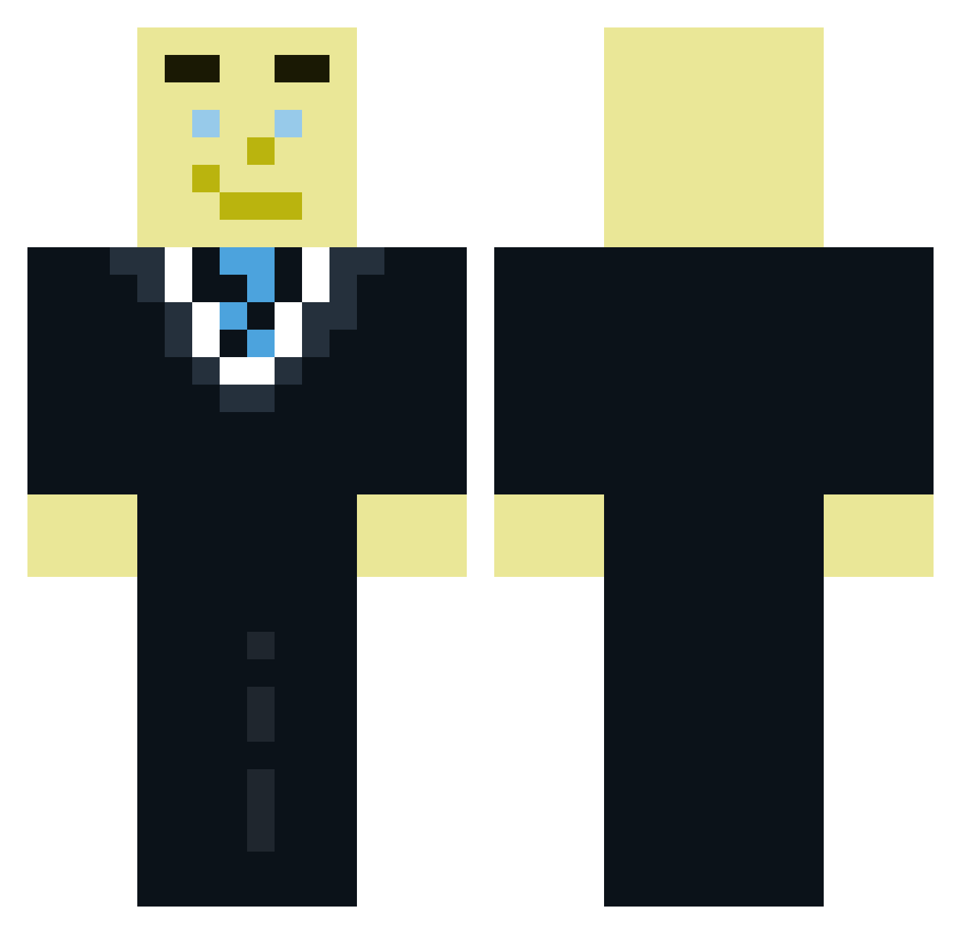 ShirtSleeve Minecraft skin, front and back view