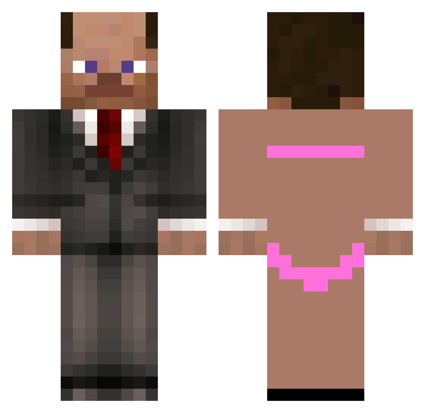 Superalpha12 Minecraft skin, front and back view