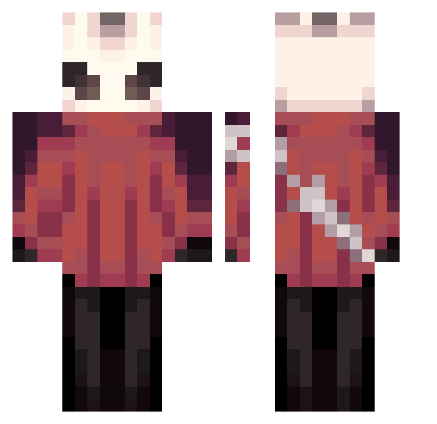 PolishKebab Minecraft skin, front and back view