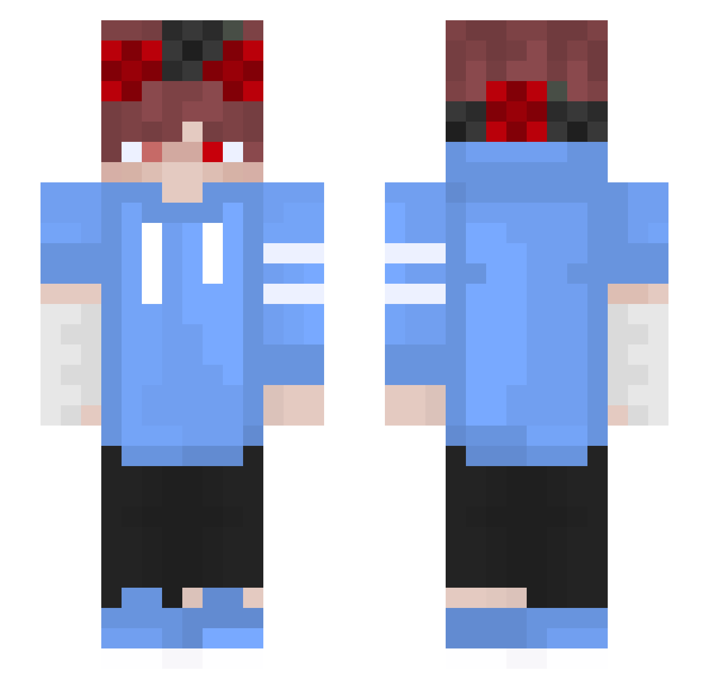 StarKeiyo Minecraft skin, front and back view