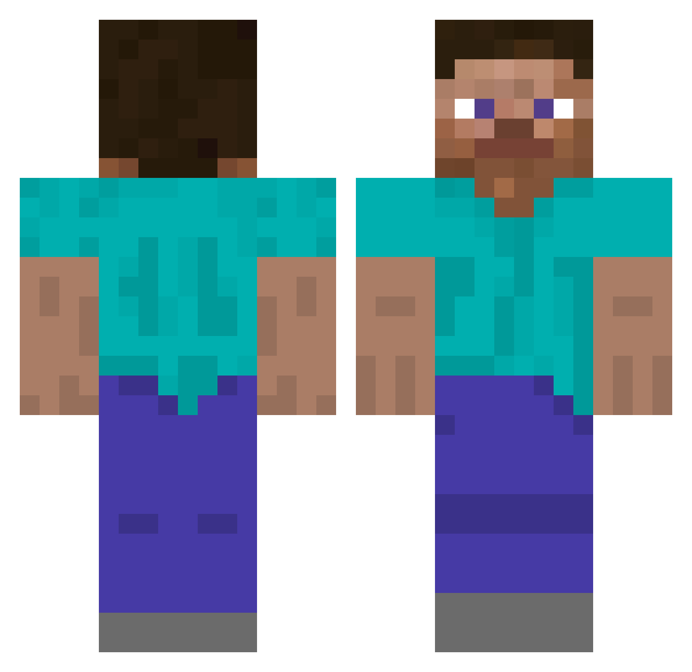 shestifled_1 Minecraft skin, front and back view
