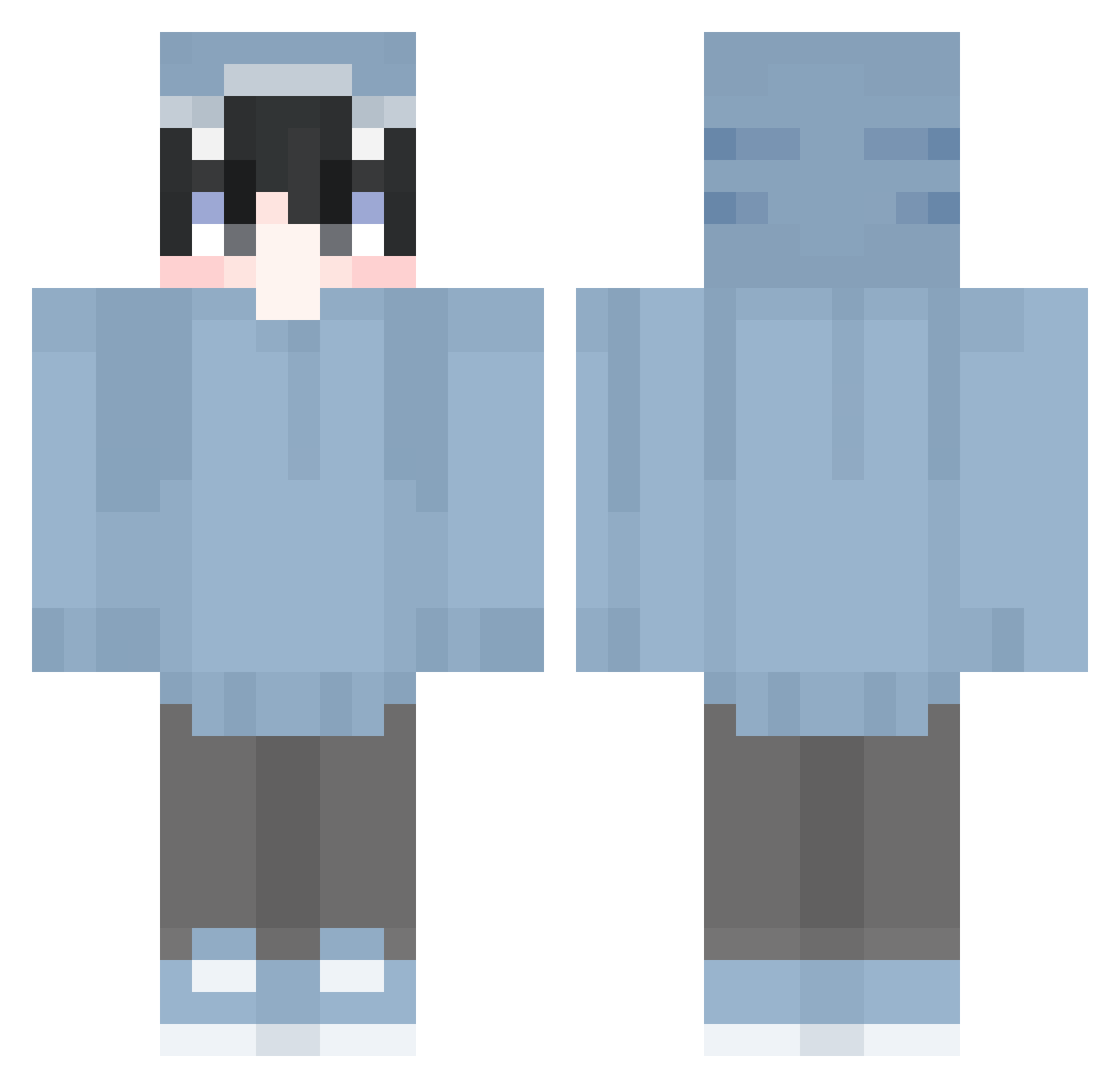 Nonogaut Minecraft skin, front and back view