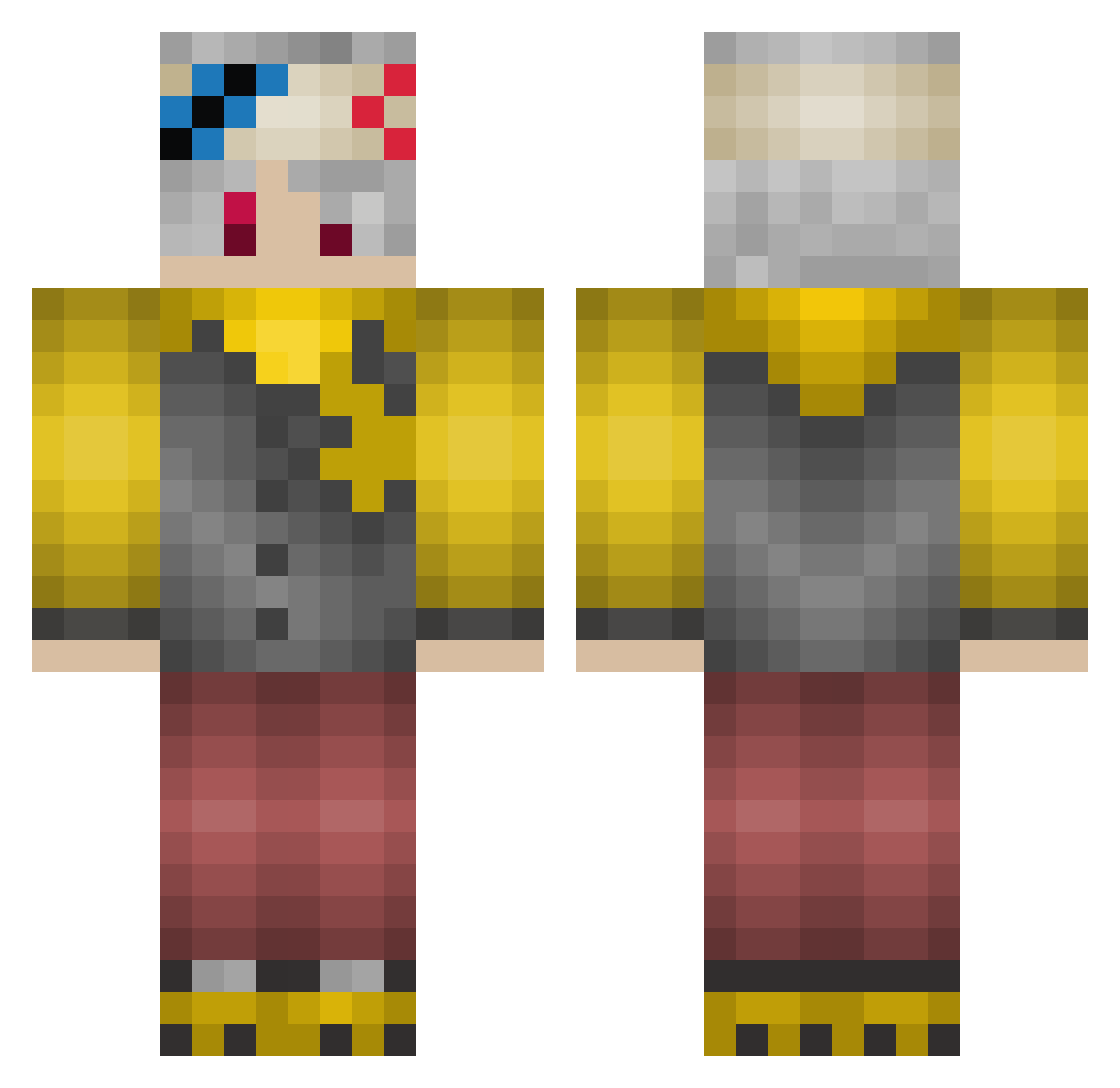 h0ttie4lert Minecraft skin, front and back view