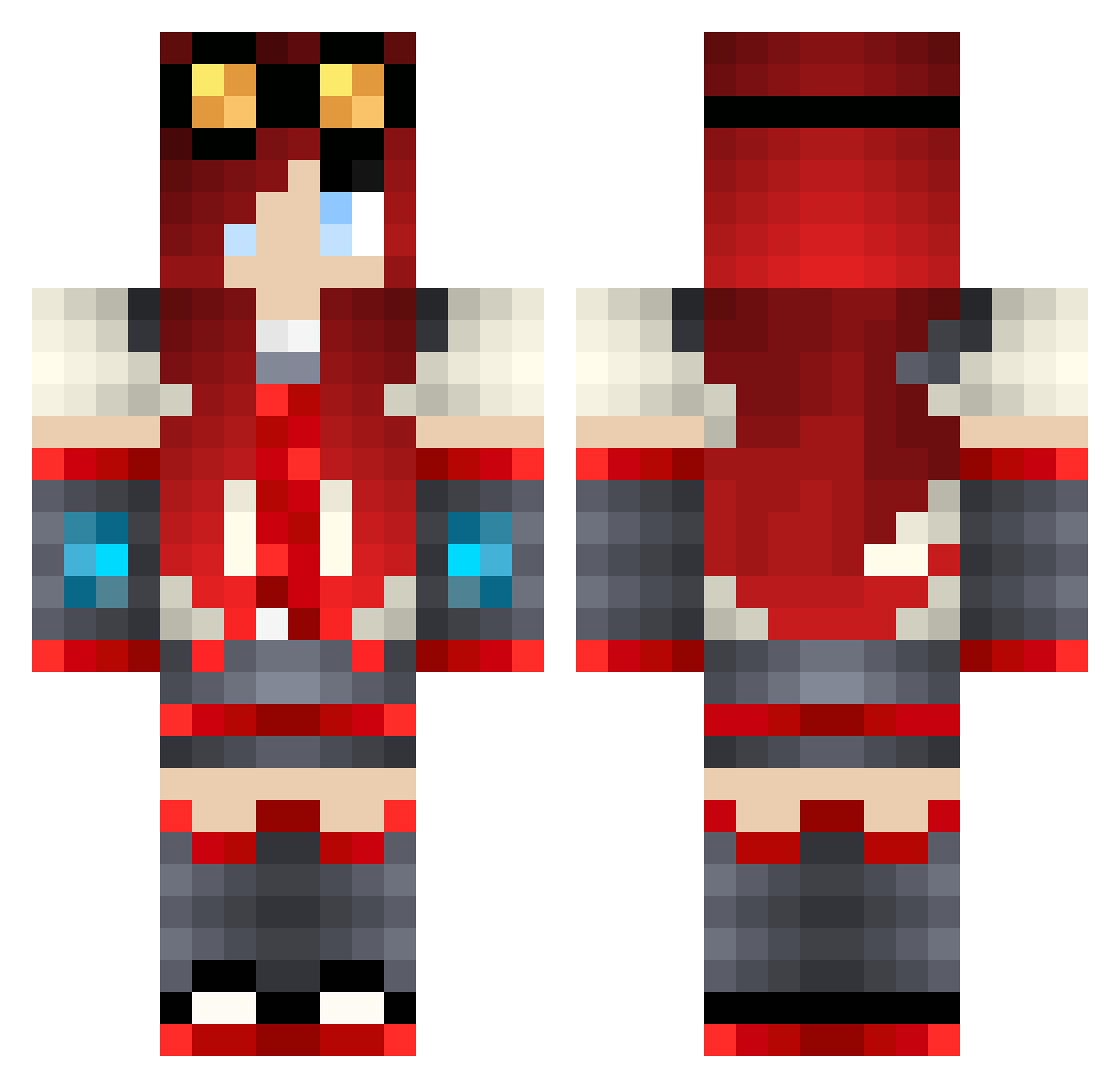 EmziPemz Minecraft skin, front and back view