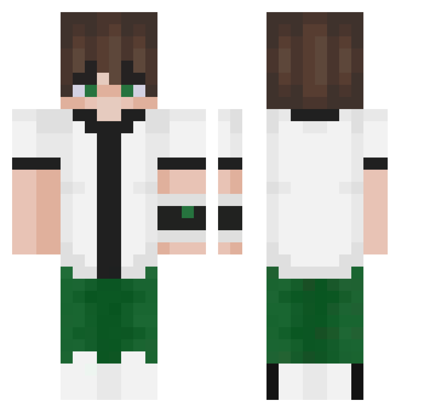 AlmondButter22 Minecraft skin, front and back view