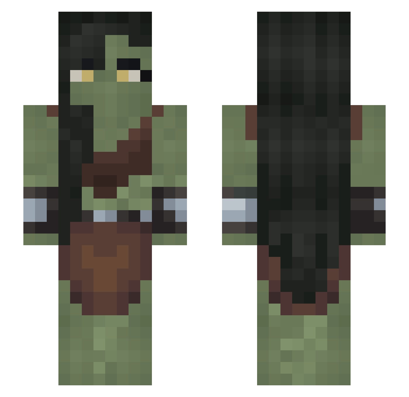 Mitsuo40 Minecraft skin, front and back view