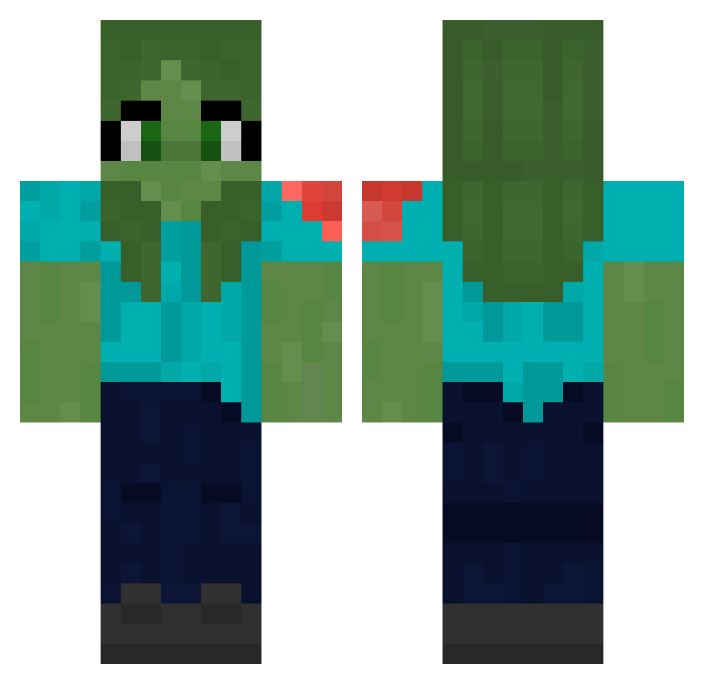 Lanbry Minecraft skin, front and back view