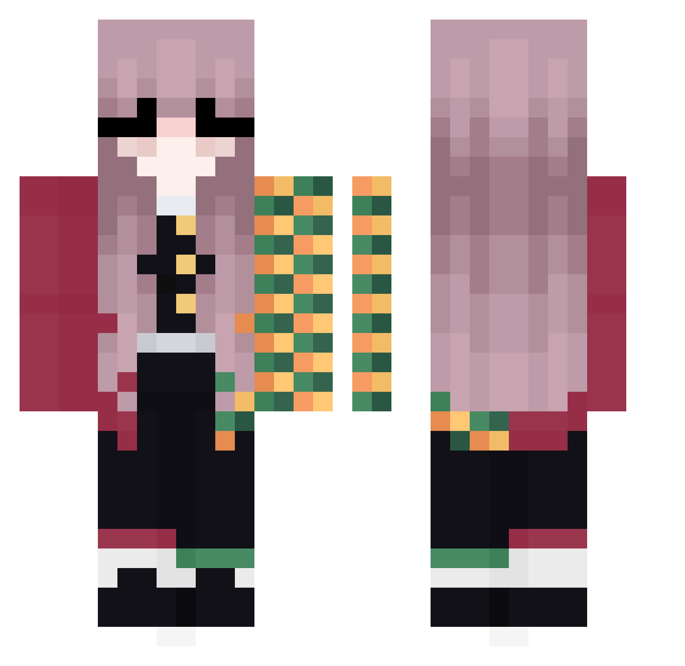 SJSxSnake Minecraft skin, front and back view