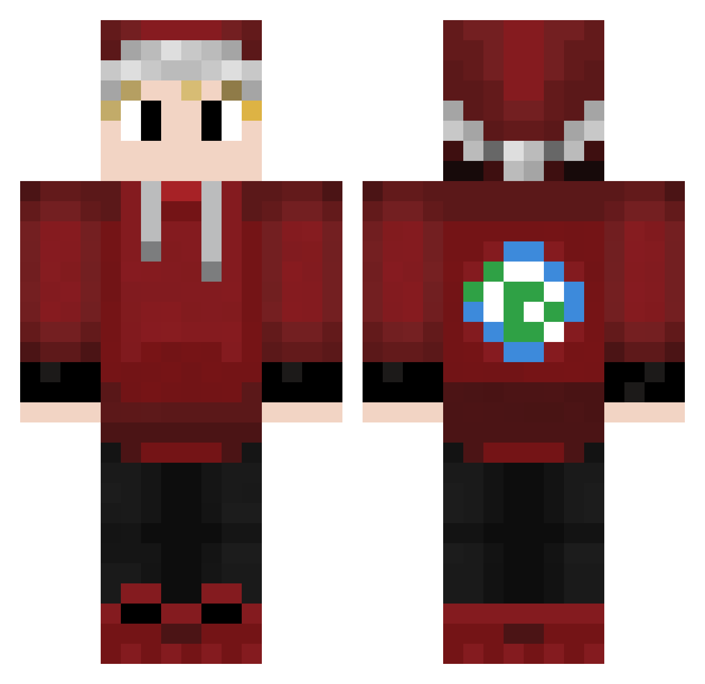 ink_Earth Minecraft skin, front and back view