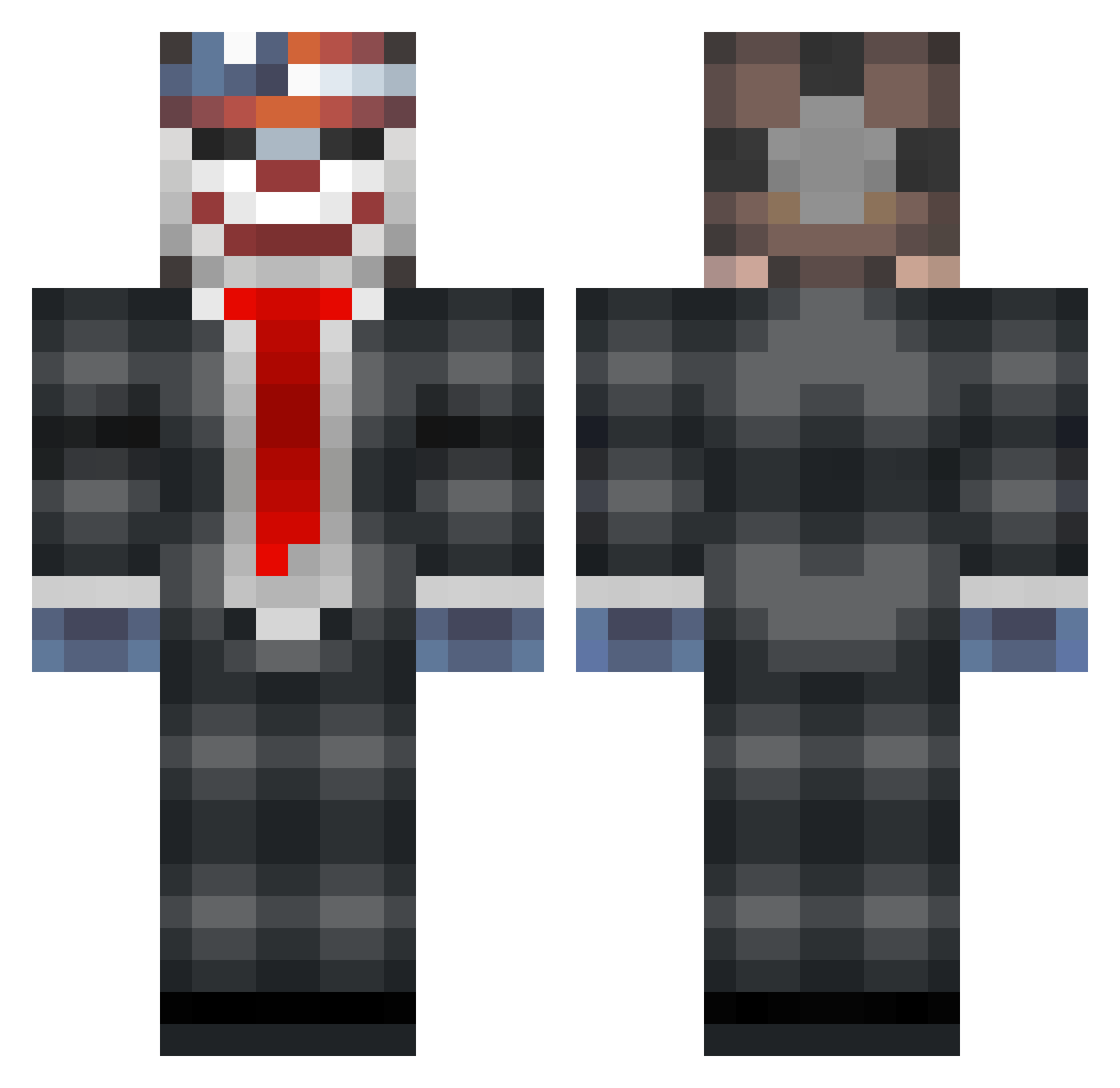 AshSandwich Minecraft skin, front and back view