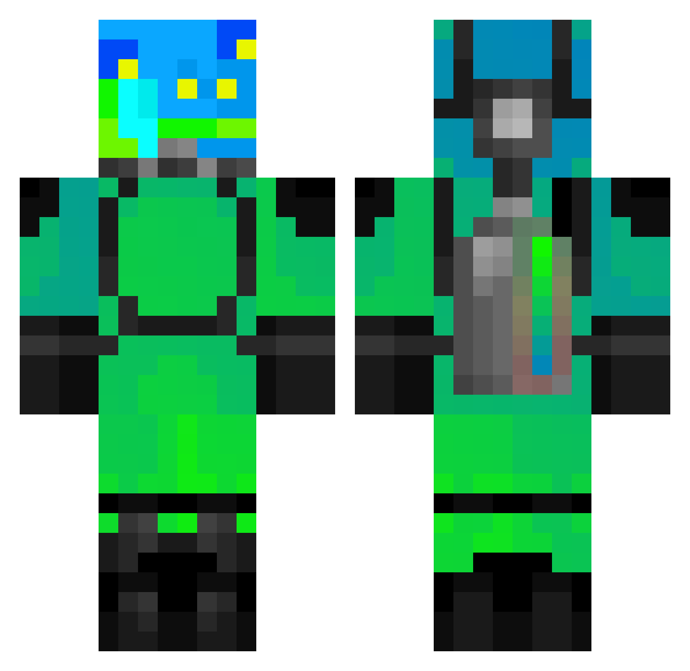 12gta6 Minecraft skin, front and back view