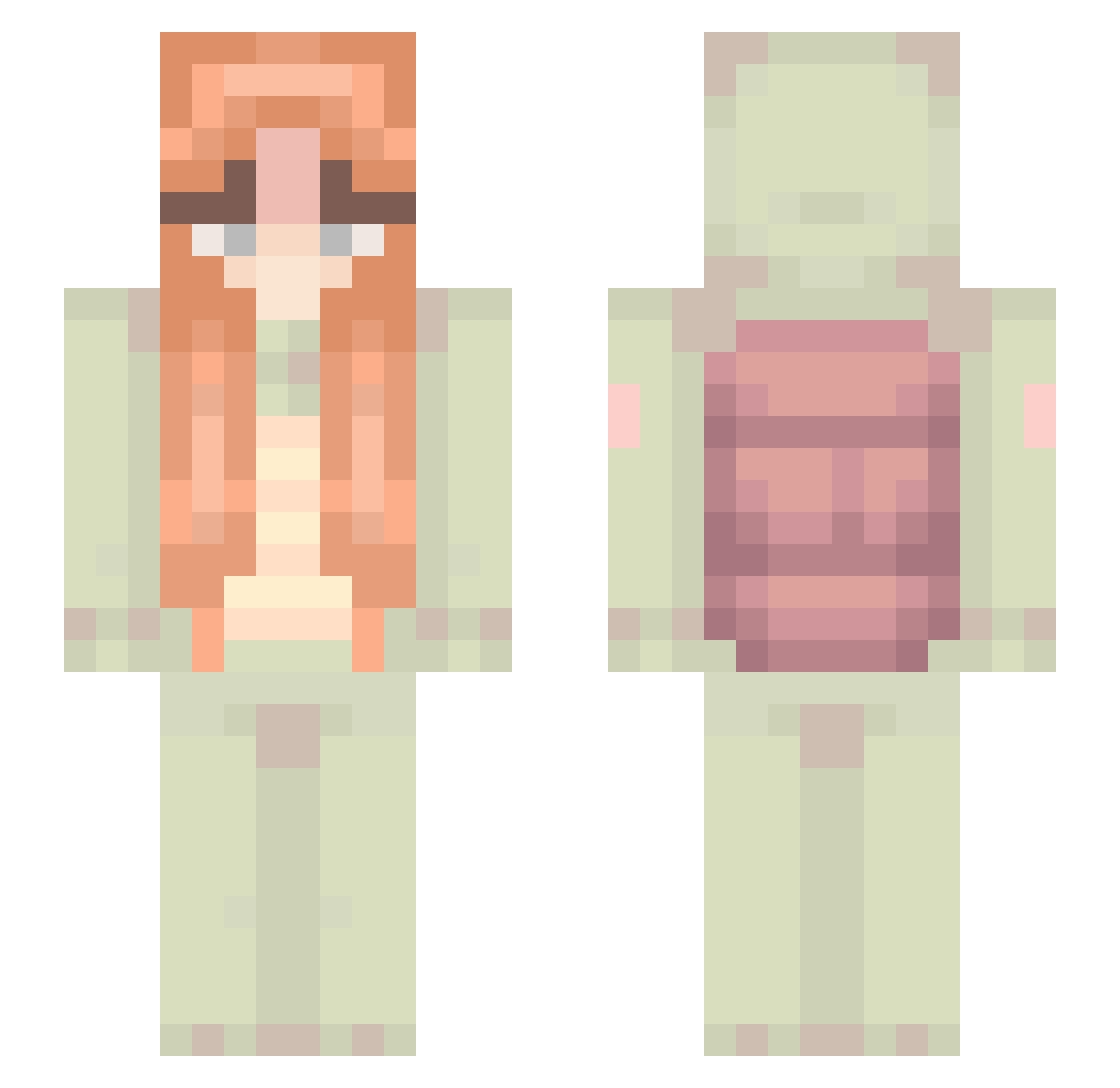 xxmxexlxexx Minecraft skin, front and back view
