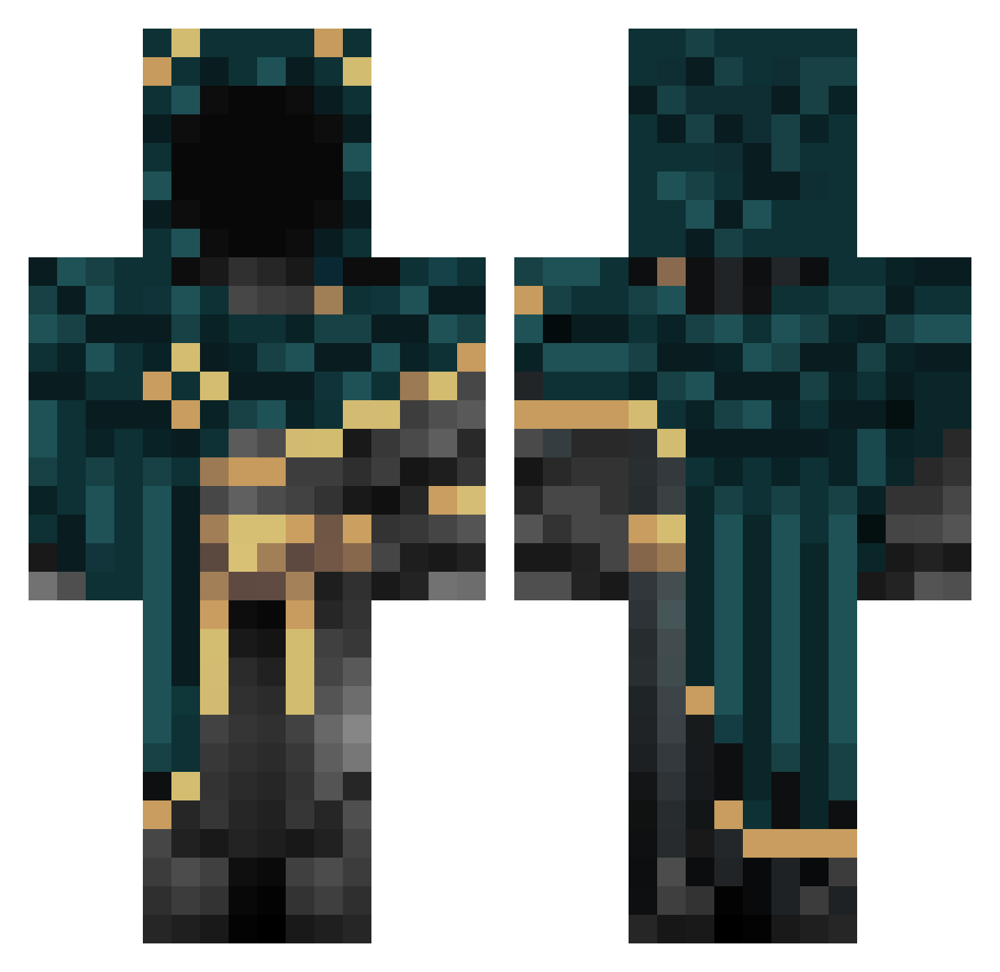 Erebeusu Minecraft skin, front and back view
