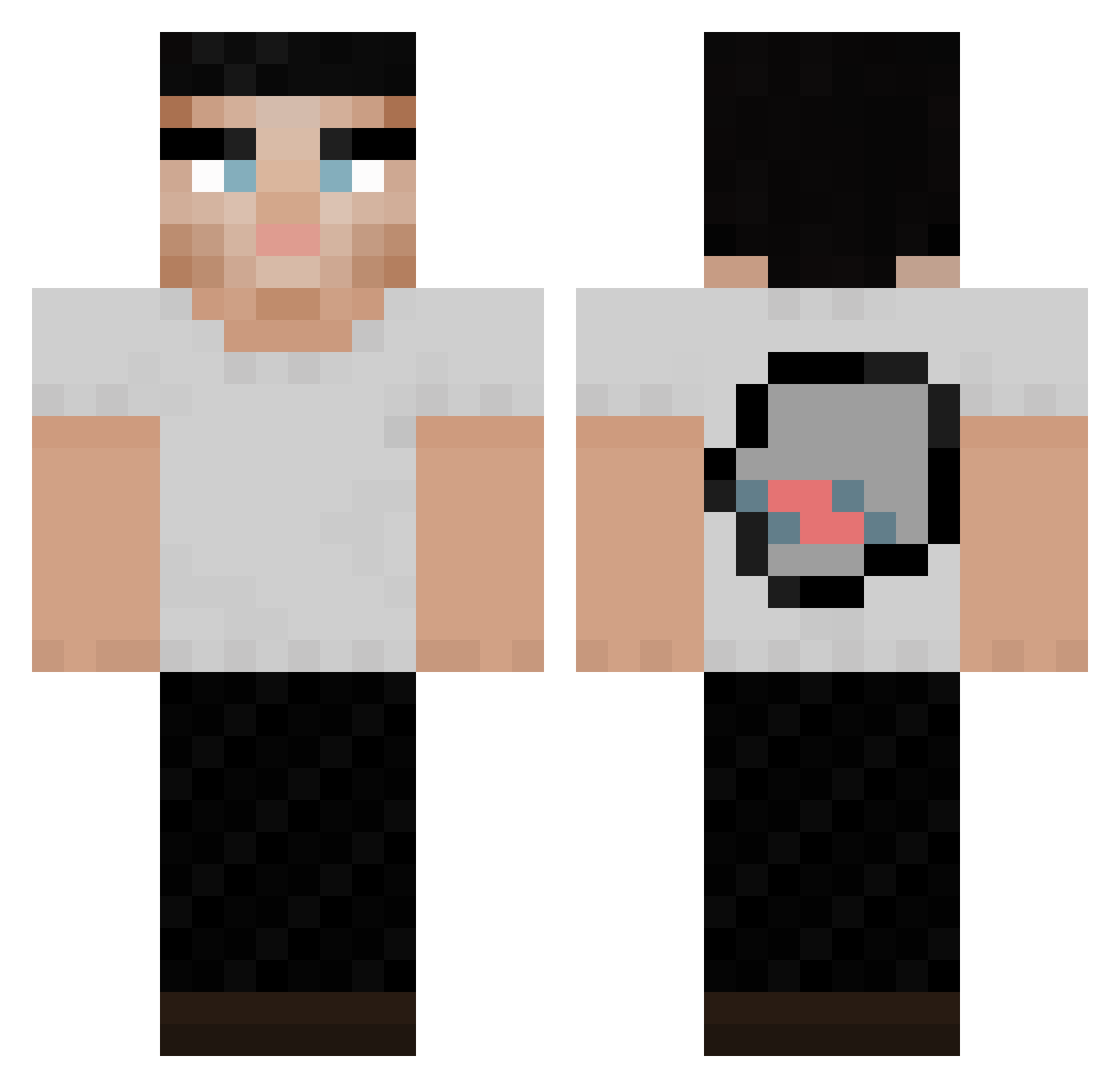 UHCHAD Minecraft skin, front and back view