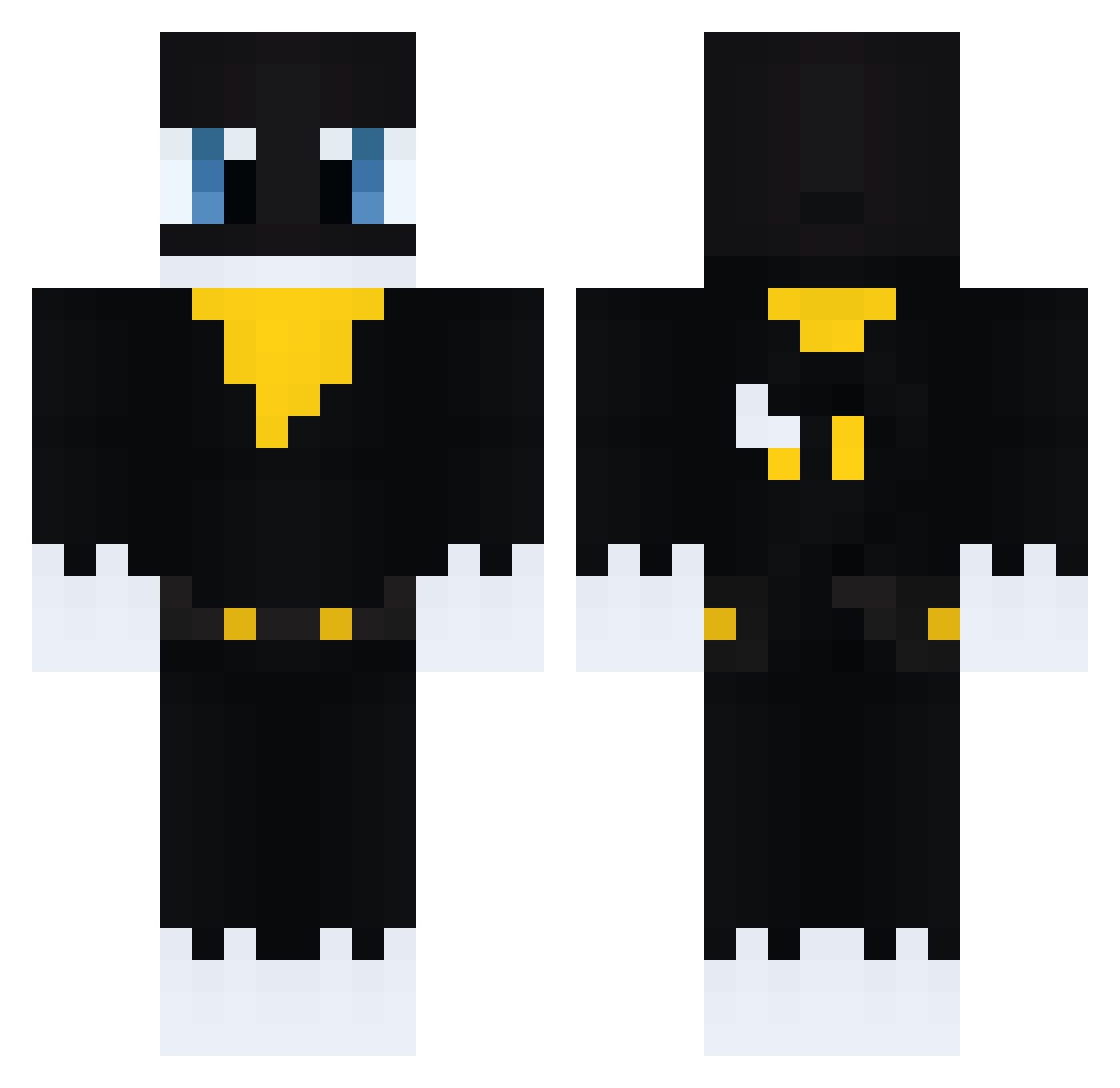 notsiin Minecraft skin, front and back view