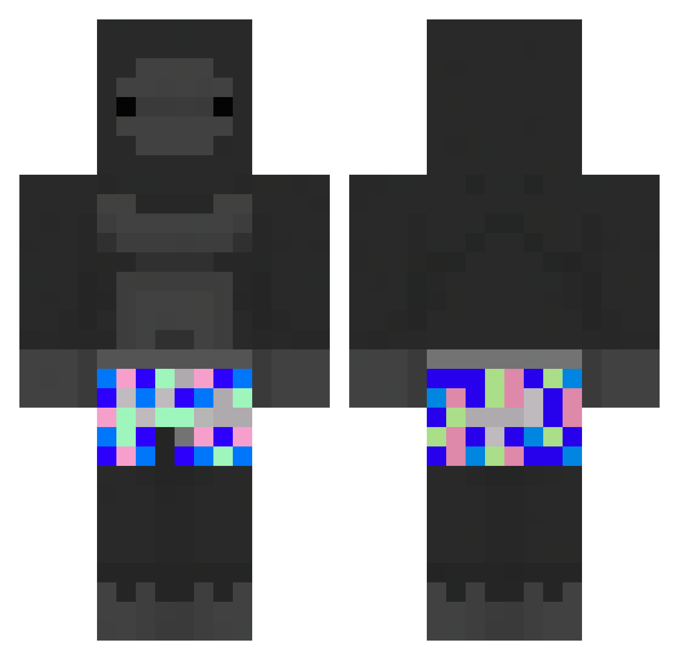 V1xey_ Minecraft skin, front and back view