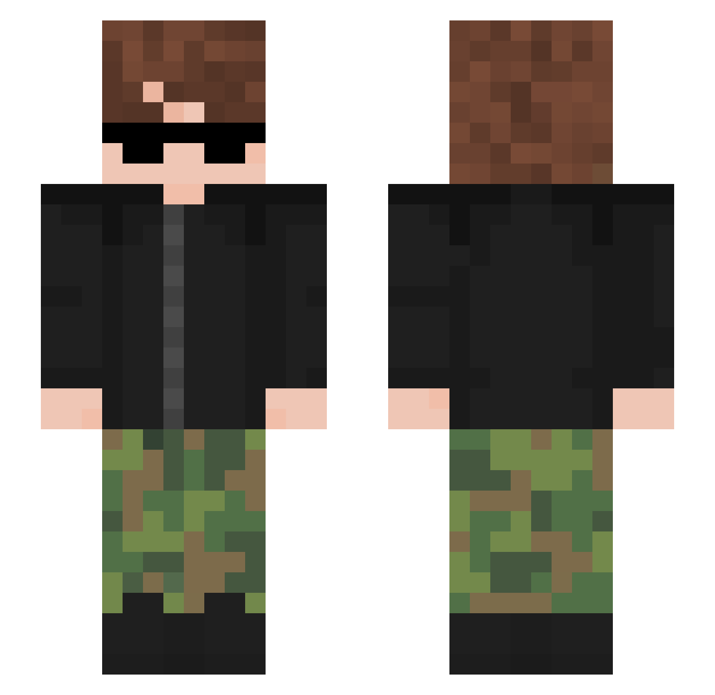Daanielito Minecraft skin, front and back view