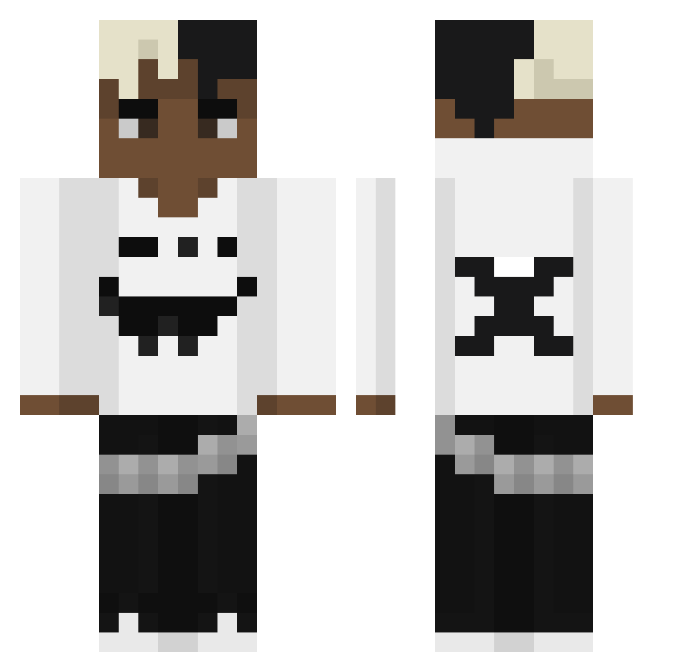 y2ft Minecraft skin, front and back view