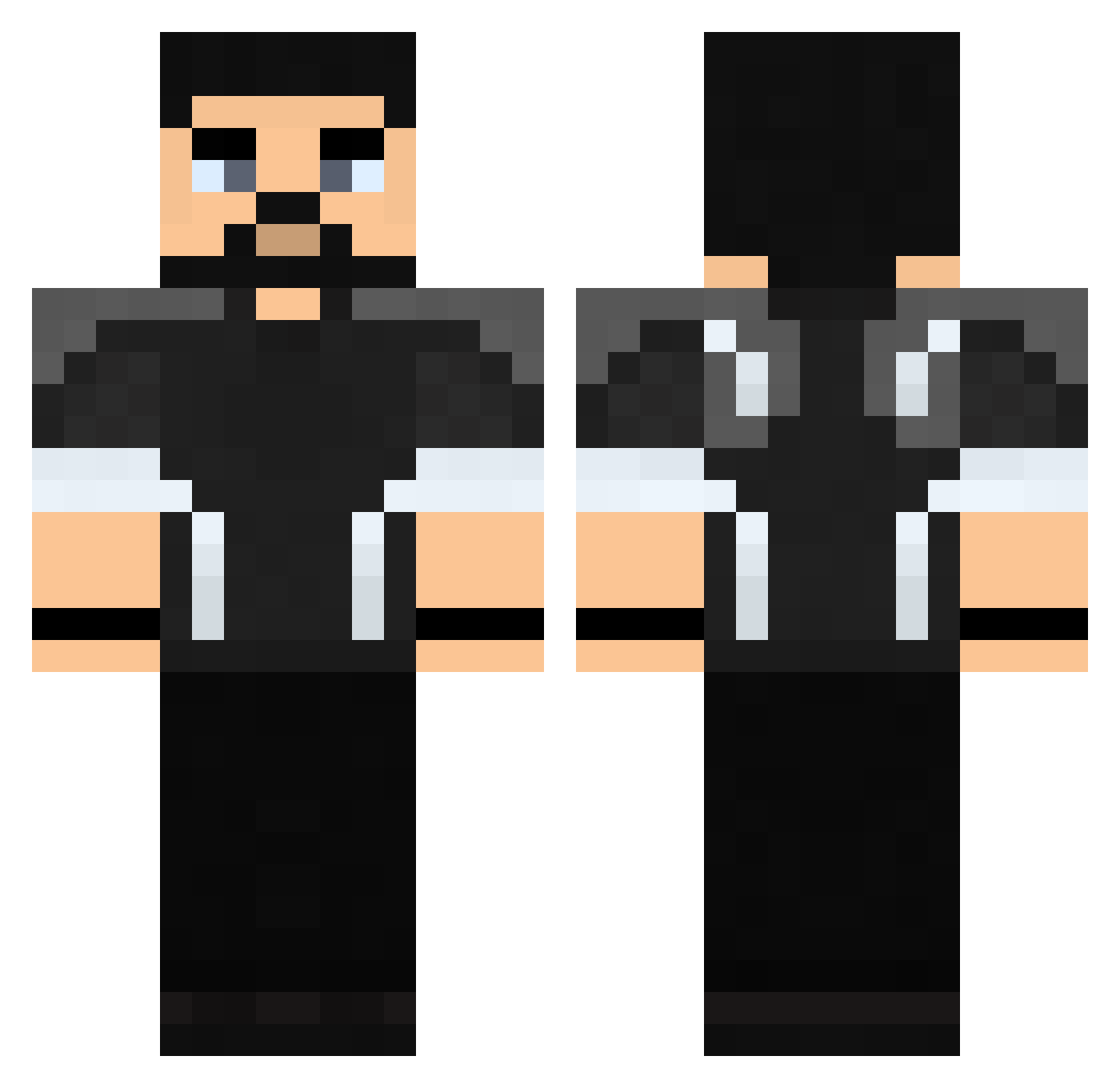 Arezox Minecraft skin, front and back view