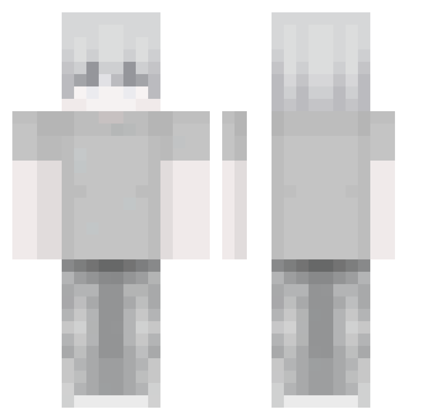 TrostNito Minecraft skin, front and back view