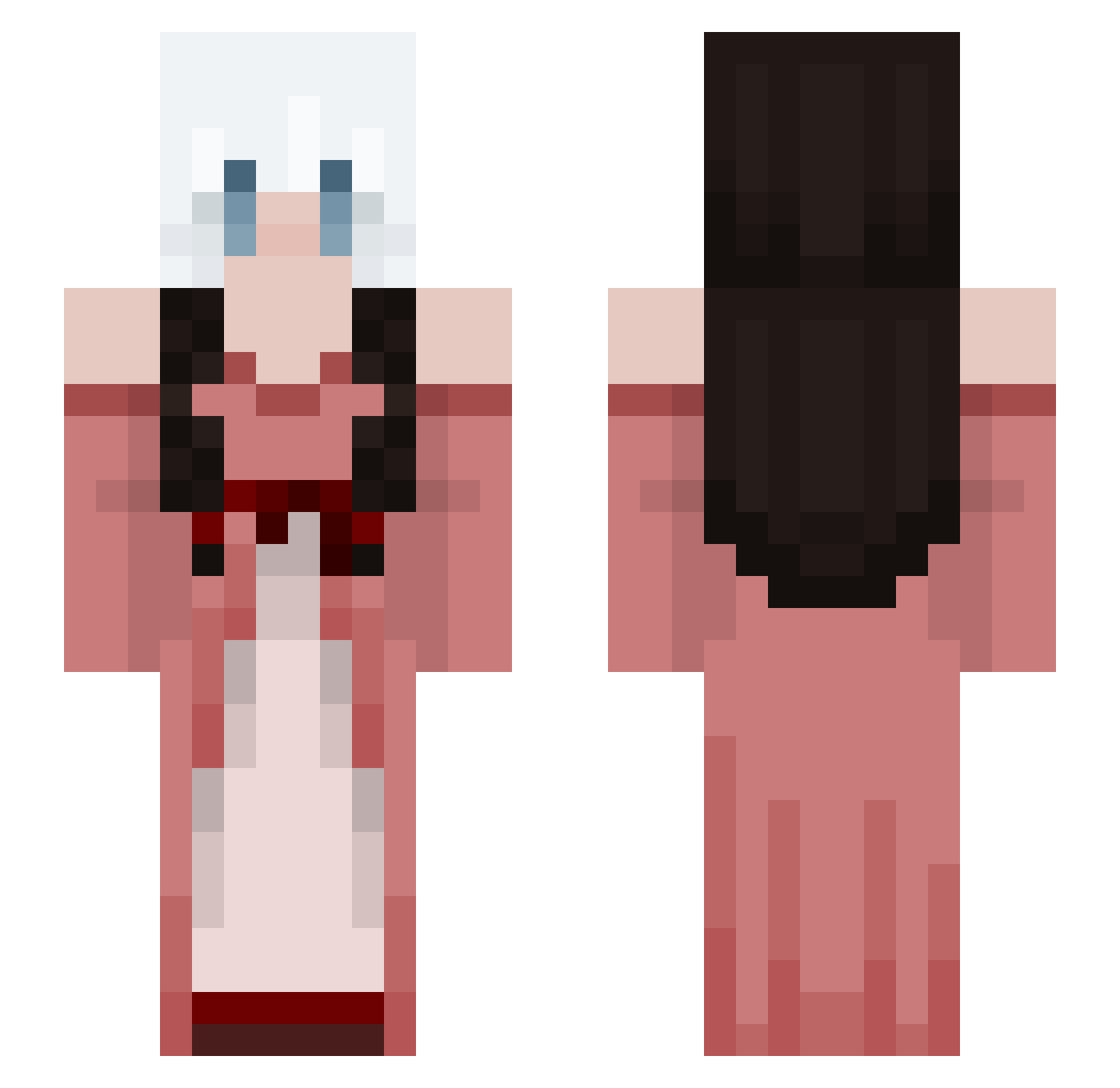 Finnysobsession Minecraft skin, front and back view