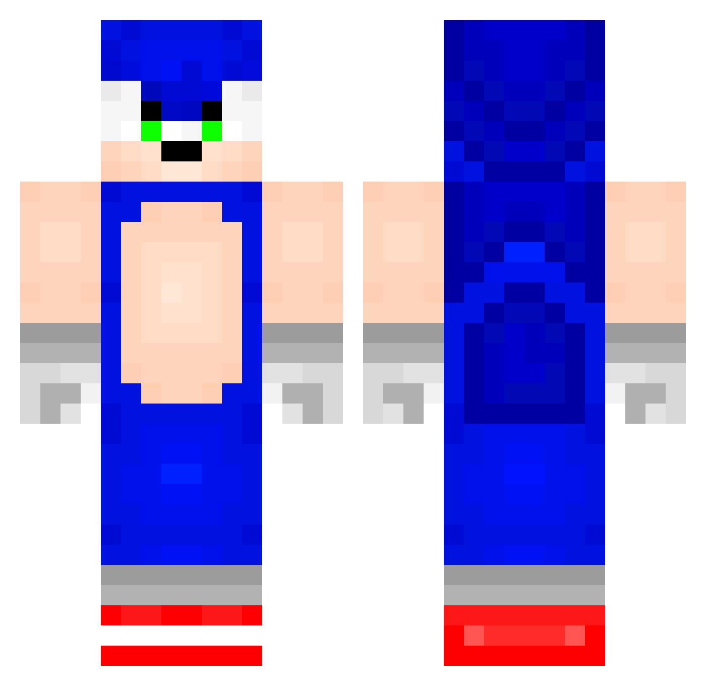 ShadowDarkKnight Minecraft skin, front and back view