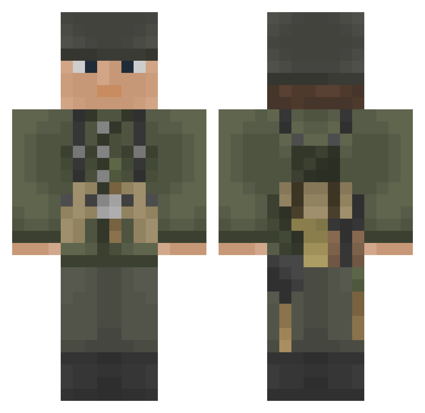 Gustav80M Minecraft skin, front and back view