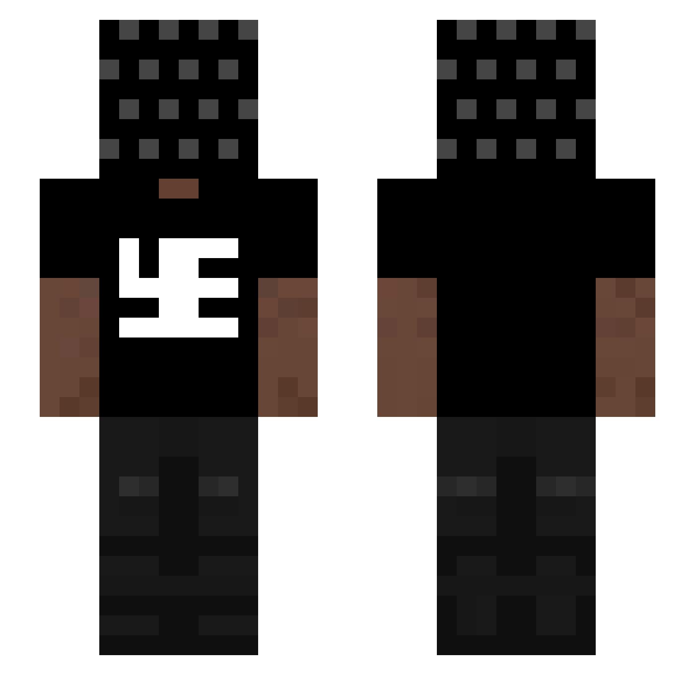 Loduwa0 Minecraft skin, front and back view