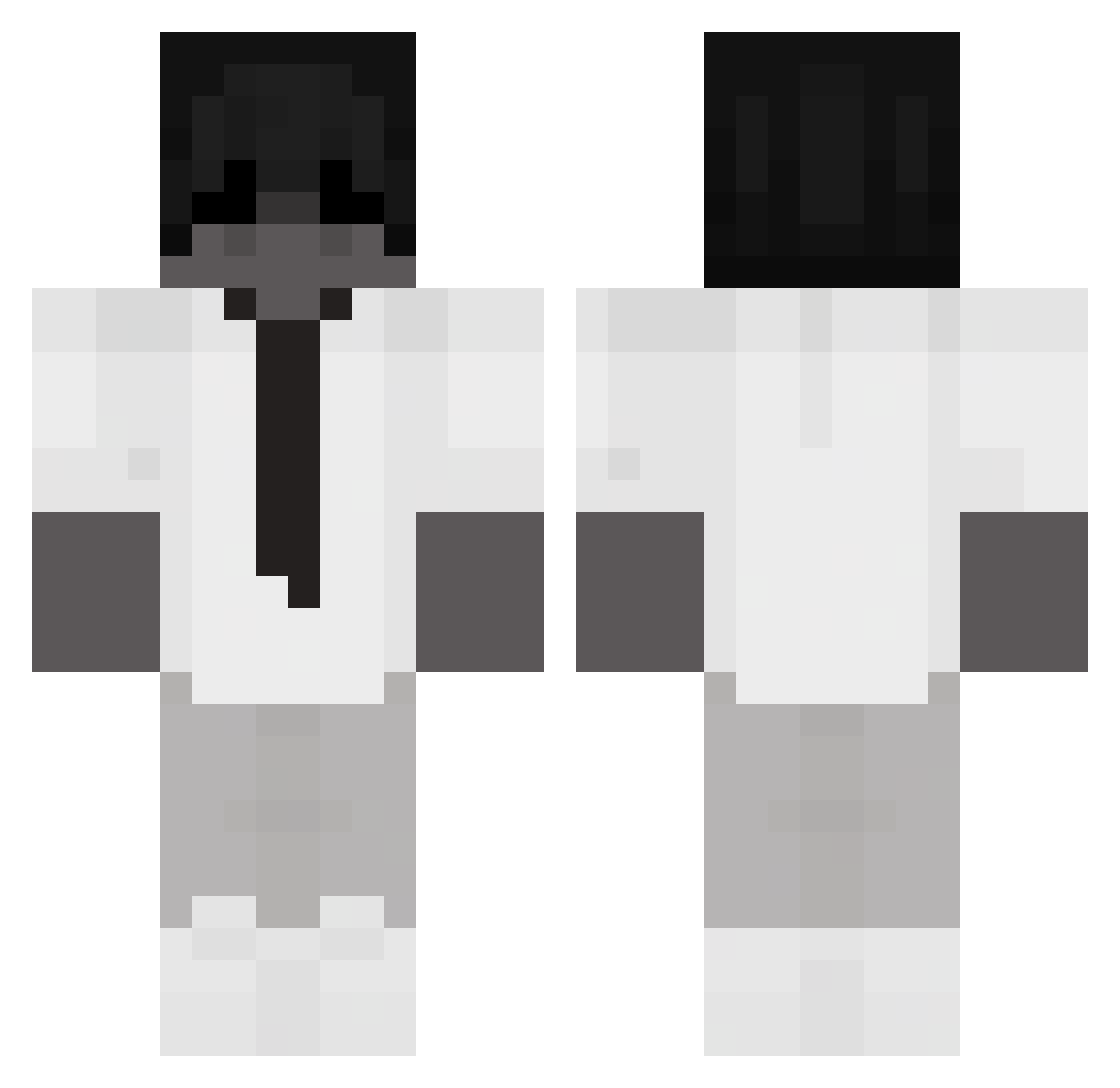 vklq Minecraft skin, front and back view