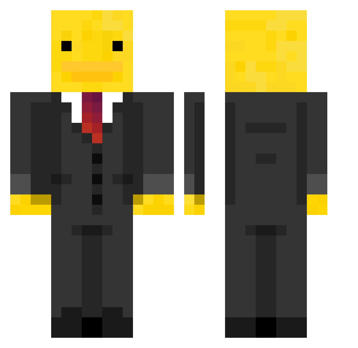 RegularDuck_ Minecraft skin, front and back view