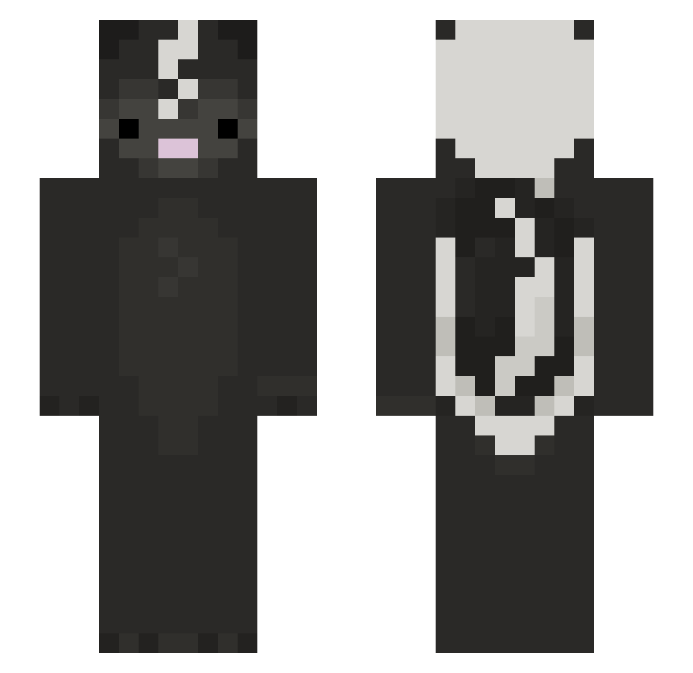 FajnyLudzik Minecraft skin, front and back view