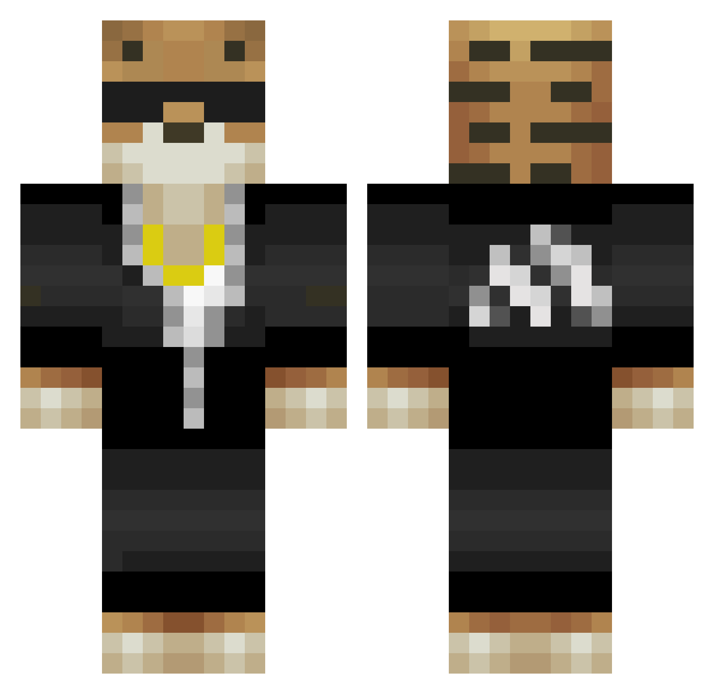 ANGRIS Minecraft skin, front and back view