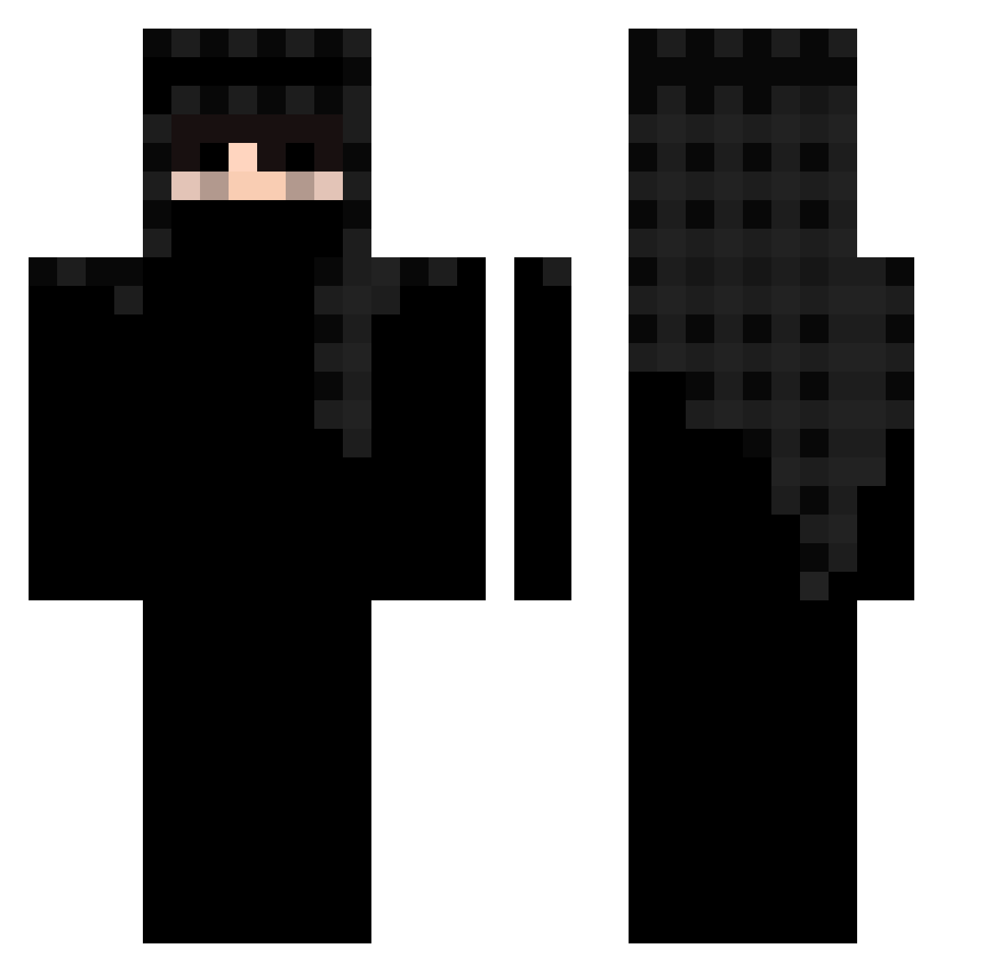 zsheen Minecraft skin, front and back view