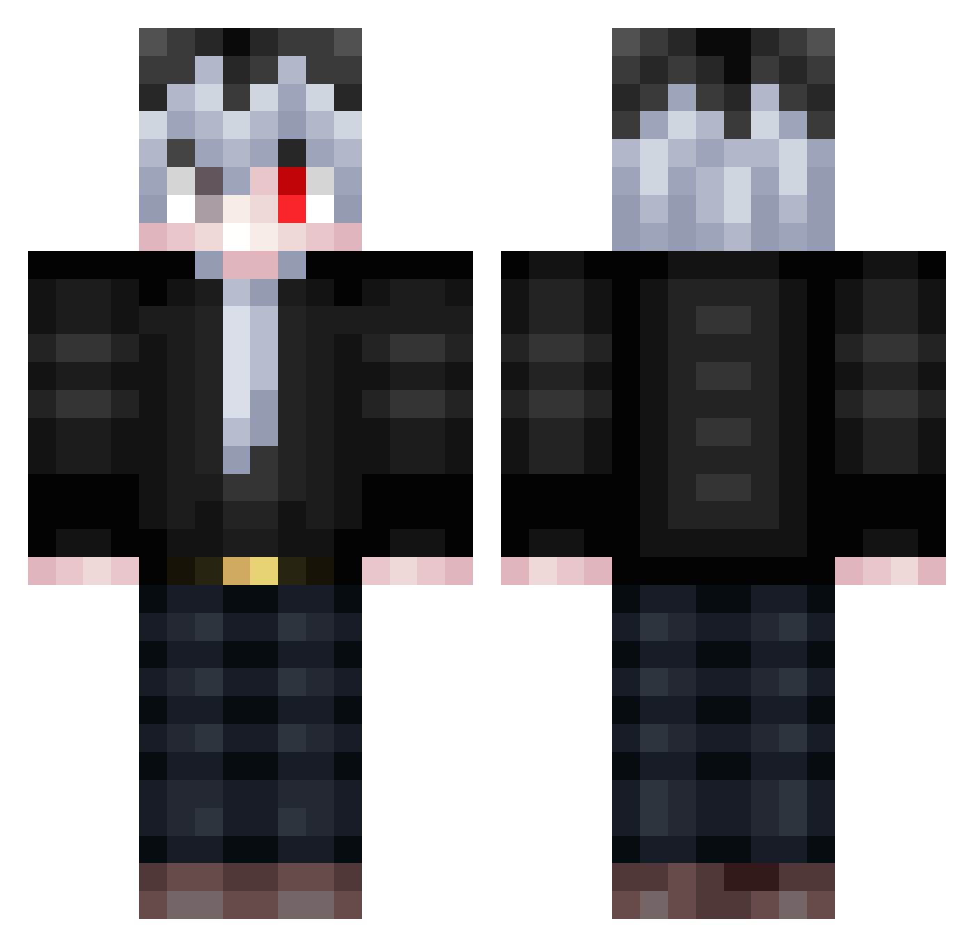 ZmJJKK0718 Minecraft skin, front and back view
