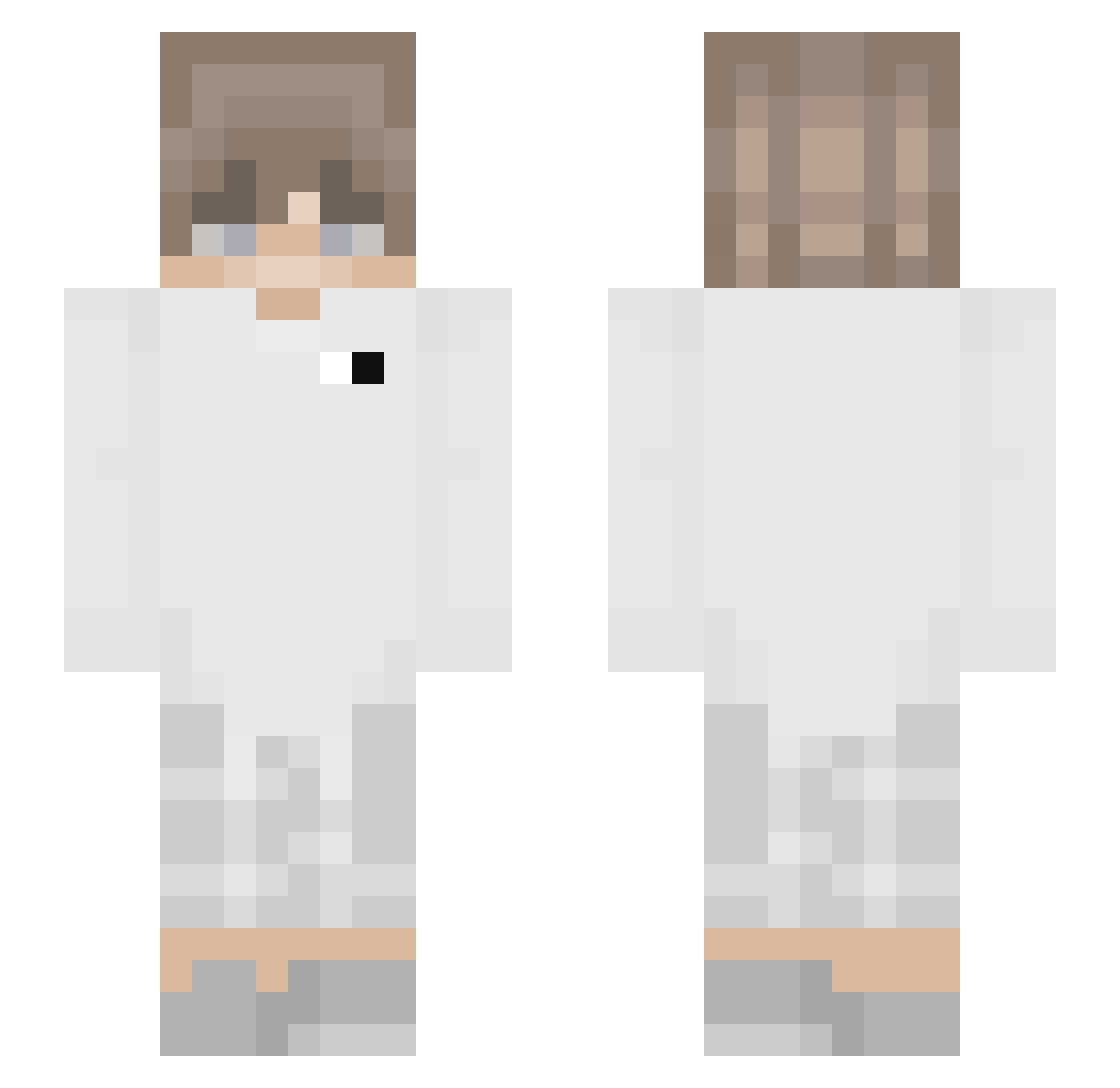 qottQ Minecraft skin, front and back view