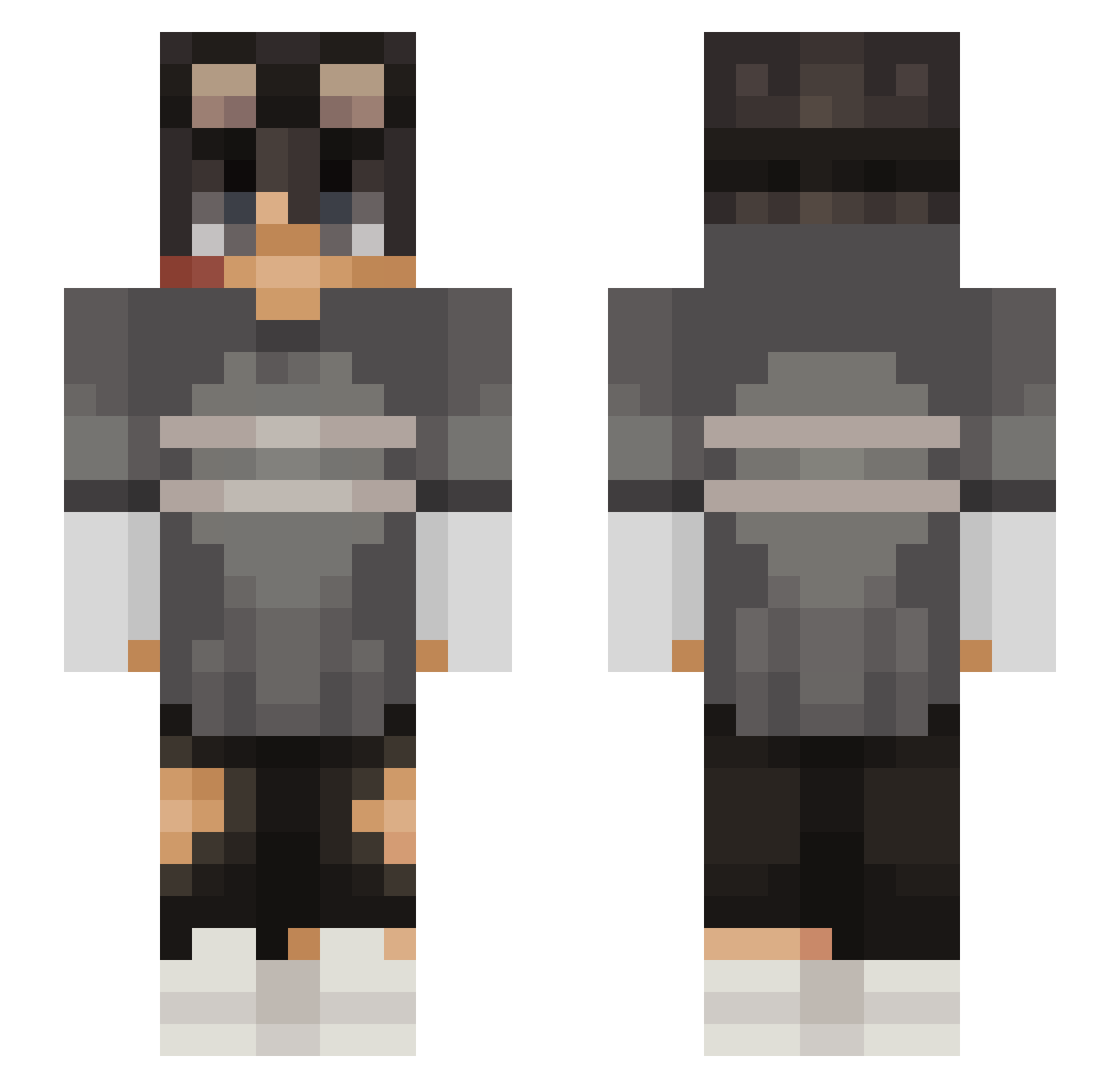 xXxX7XxXx Minecraft skin, front and back view