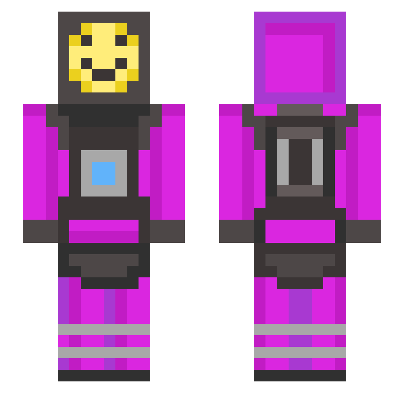 Fiorenze Minecraft skin, front and back view