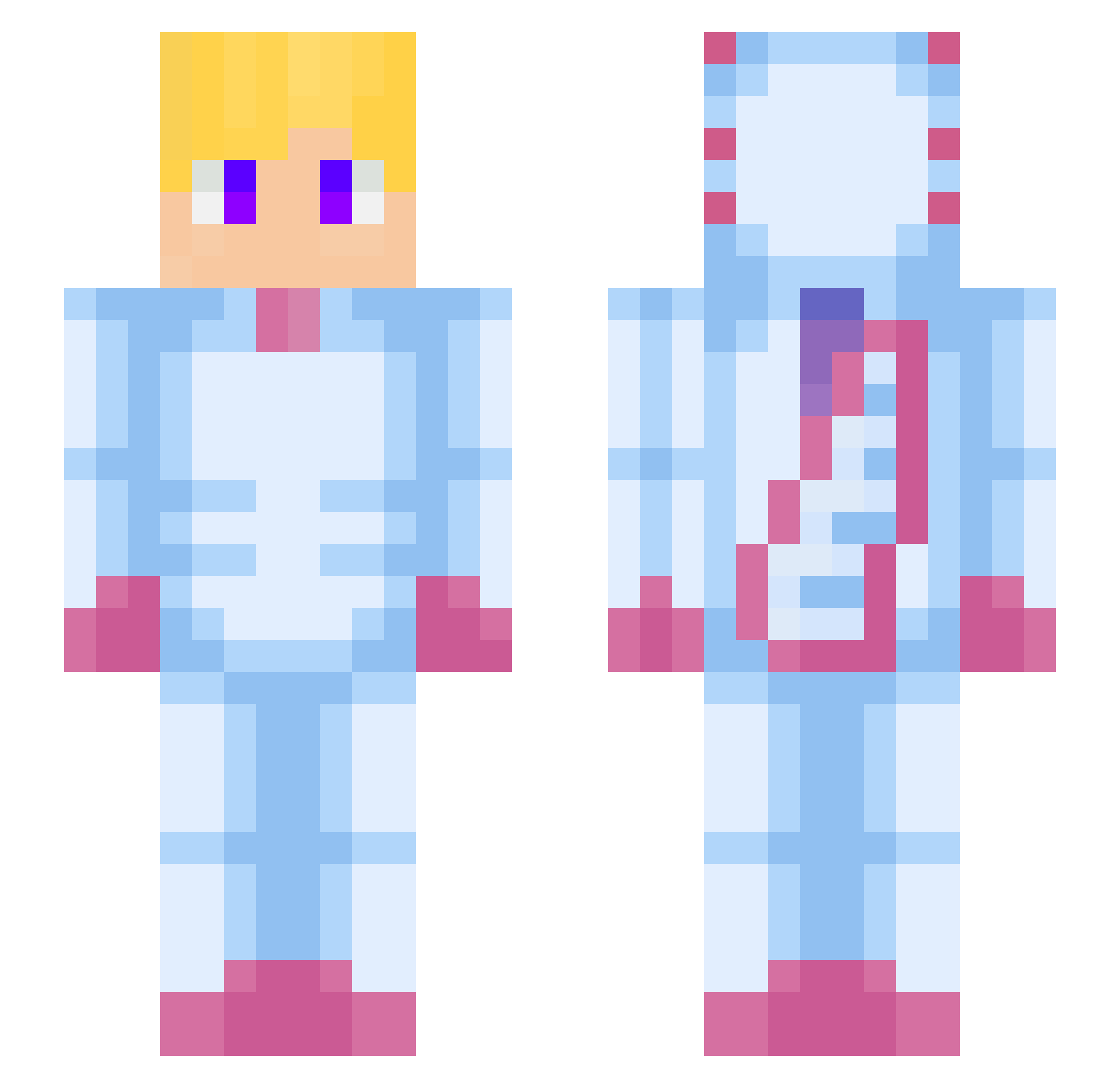 TheBlindFurry Minecraft skin, front and back view