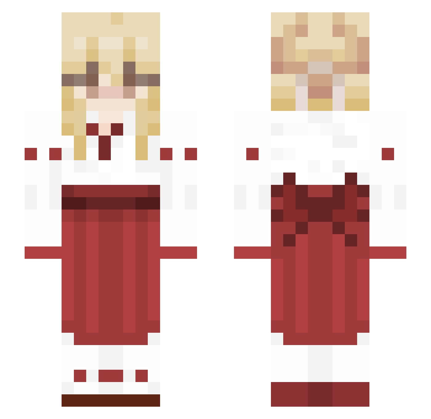 HeerRiriko Minecraft skin, front and back view