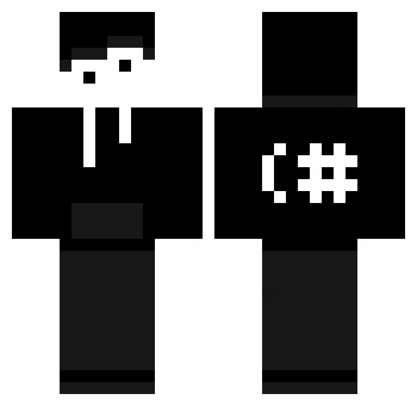 Cendel77 Minecraft skin, front and back view