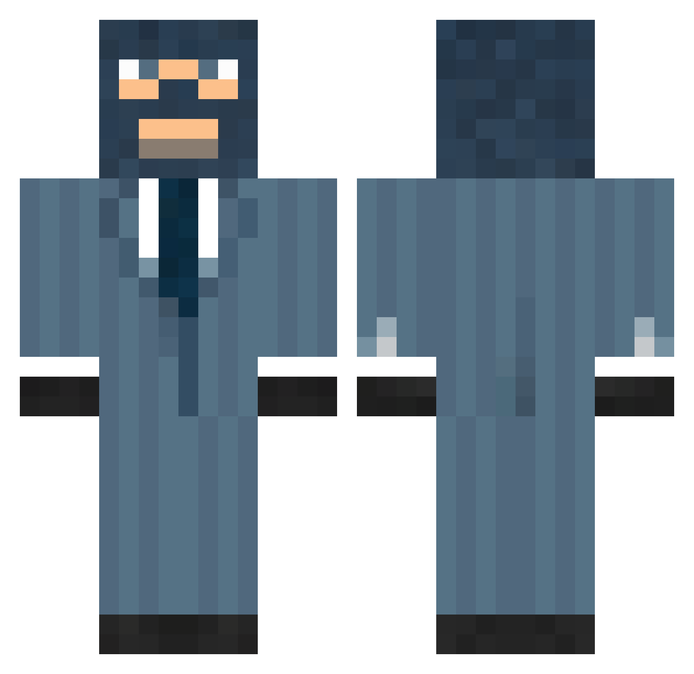 barcarrona Minecraft skin, front and back view