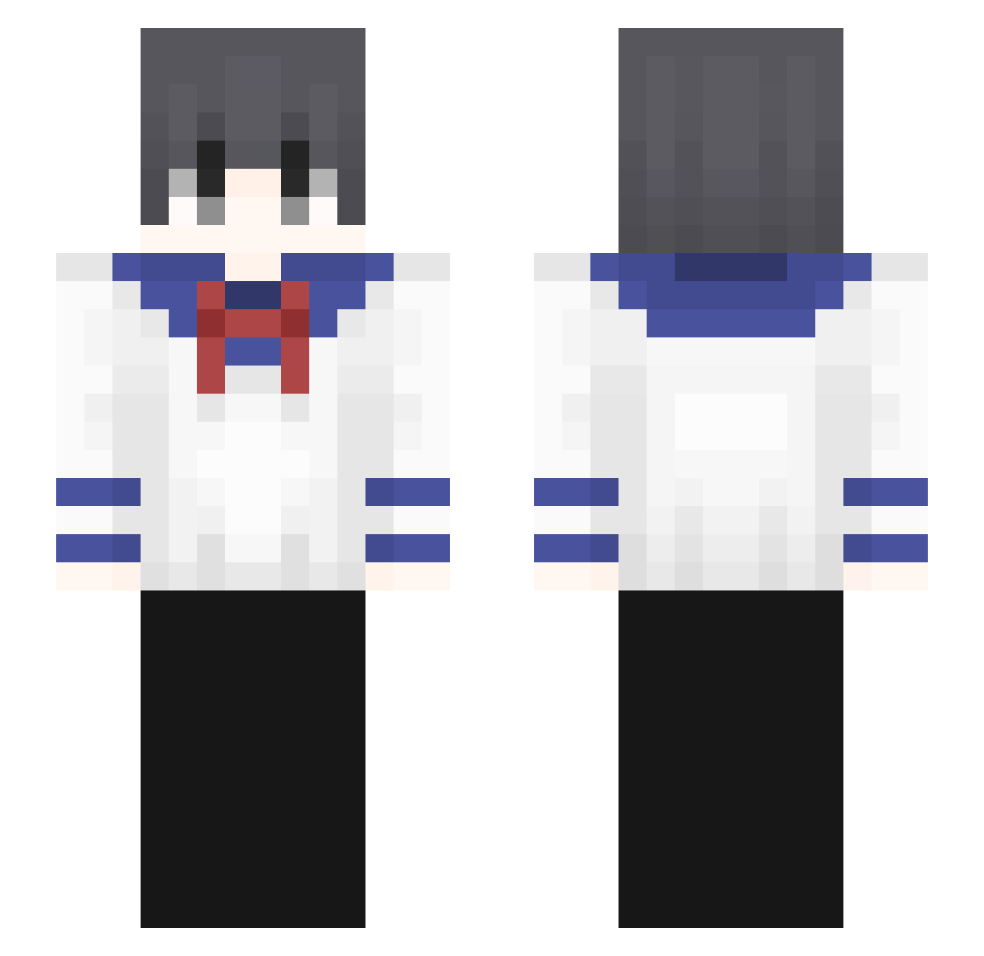 outsidewicked Minecraft skin, front and back view