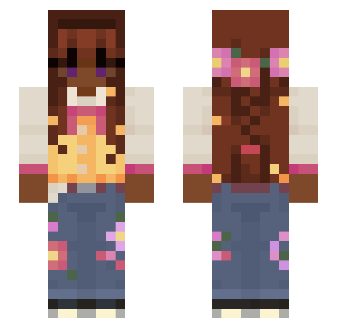 Willowbyte Minecraft skin, front and back view